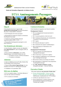 BTSA Aménagements Paysagers - Lycée de l`Horticulture et du