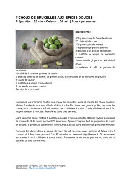 # CHOUX DE BRUXELLES AUX EPICES DOUCES