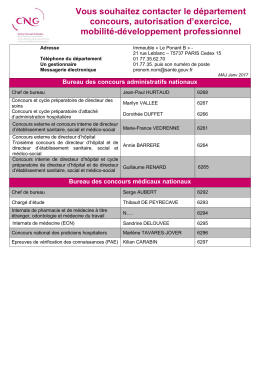 Annuaire des unit&eacute;s Concours