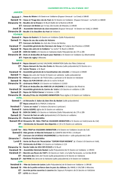 Calendrier 2017 - Ville de Saint Geoire en Valdaine