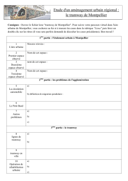 Etude d`un aménagement urbain régional : le tramway de Montpellier