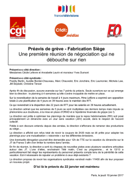 Une première réunion de négociation qui ne débouche sur rien