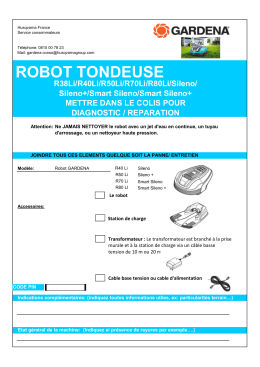 Information sur l`envoi de votre Tondeuse Robot