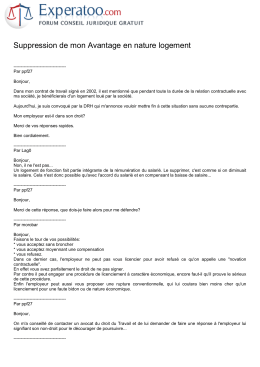 Suppression de mon Avantage en nature logement