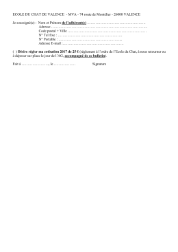 télécharger et imprimer votre bulletin adhesion