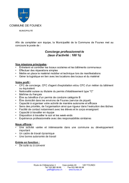 Concierge professionnel-le (taux d`activité : 100 %)