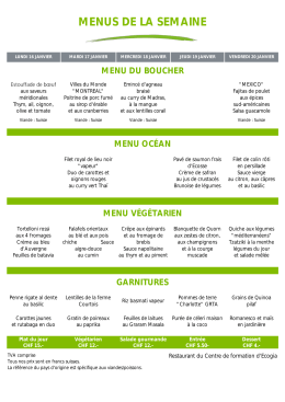 MENUS DE LA SEMAINE