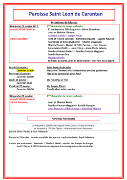Voir l` affiche des annonces détailées de la semaine