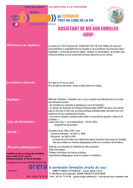 assistant de vie aux familles -advf