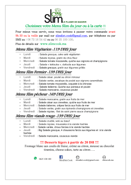 Télécharger le menu de la semaine