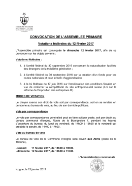 Votations fédérales du 12 février 2017