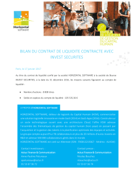 bilan du contrat de liquidite contracte avec invest