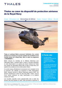Thales au cœur du dispositif de protection aérienne de la Royal Navy