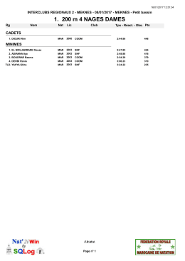 1. 200 m 4 NAGES DAMES