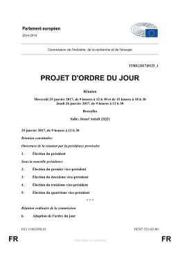 FR FR PROJET D`ORDRE DU JOUR