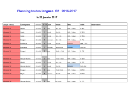 Planning toutes langues S2 2016-2017