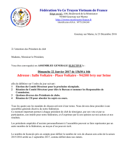 Convocation Assembl&eacute;e G&eacute;n&eacute;rale Elective