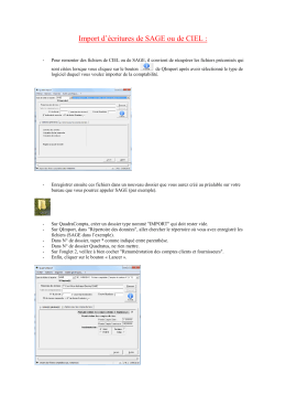 Import d`écritures de SAGE ou de CIEL