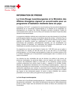 INFORMATION DE PRESSE La Croix-Rouge