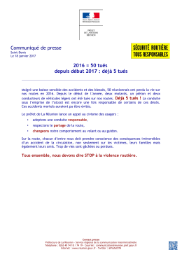 2016 = 50 tués depuis début 2017 - Les services de l`Etat à La