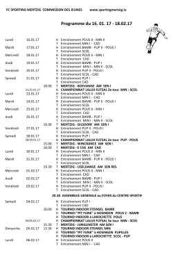 Programme du 16. 01. 17 - 18.02.17