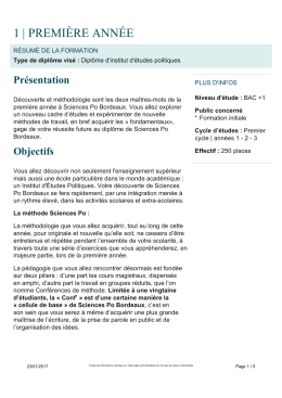 1 | premi&egrave;re ann&eacute;e - Sciences Po Bordeaux