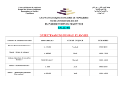Emploi du Temps du semestre 5 - faculté des Sciences Juridiques