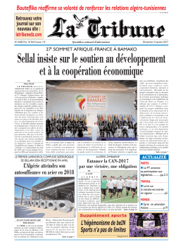 Sellal insiste sur le soutien au d&eacute;veloppement et &agrave; la