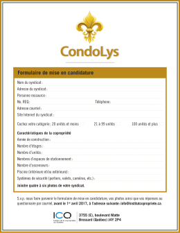 Formulaire de mise en candidature