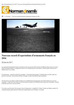 Nouveau record d`exportations d`armements