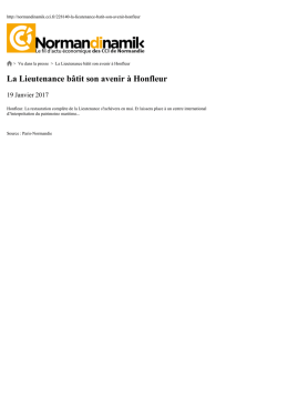La Lieutenance bâtit son avenir à Honfleur