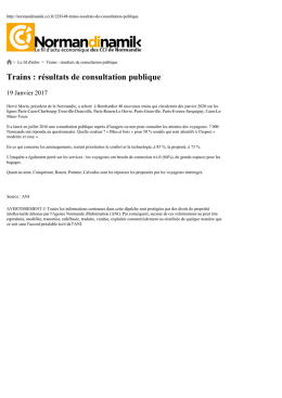 Trains : résultats de consultation publique
