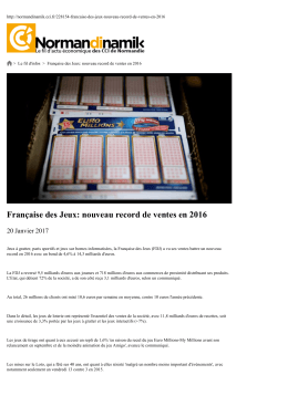 Française des Jeux: nouveau record de ventes en