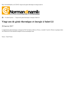 Vingt ans de génie thermique et énergie à Saint-Lô