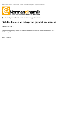 Stabilit&eacute; fiscale : les entreprises gagnent une manche