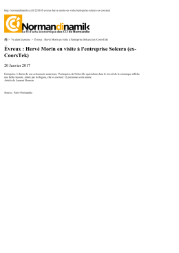 &Eacute;vreux : Herv&eacute; Morin en visite &agrave; l`entreprise