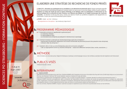 ELABORER UNE STRAT&eacute;GIE DE RECHERCHE DE FONDS PRIV&eacute;S