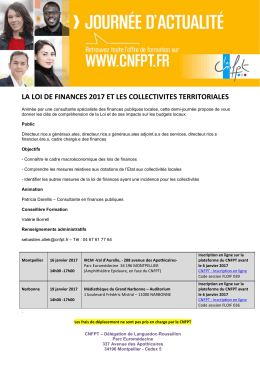 La loi de finances 2017 et les CT