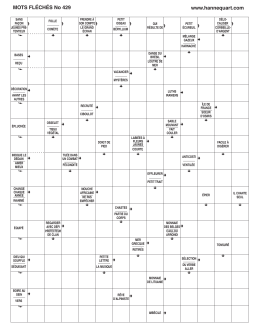 MOTS FLÉCHÉS No 429 www.hannequart.com