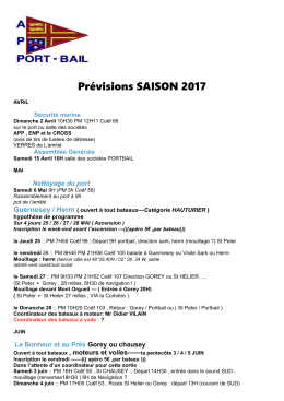 Activités pour 2017