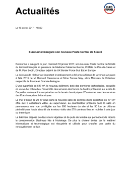 Eurotunnel inaugure son nouveau Poste Central de S&ucirc;ret&eacute;