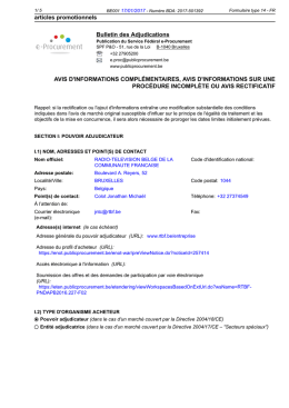 articles promotionnels Bulletin des Adjudications AVIS D