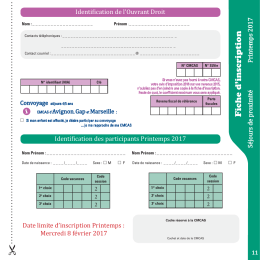 bulletin d`inscription pour les séjours printemps ICI