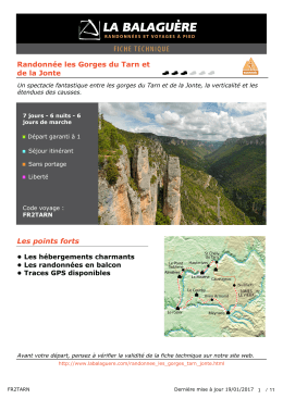 Randonnée les Gorges du Tarn et de la Jonte Les points forts