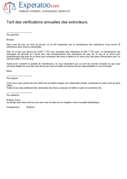 tarif verification des extincteurs annuel