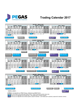 Trading Calendar 2017