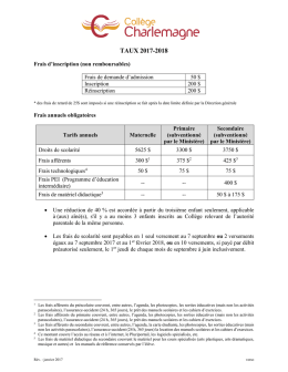 Taux 2017-2018 - Collège Charlemagne