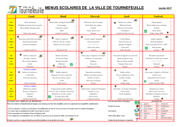 menus scolaires de la ville de tournefeuille