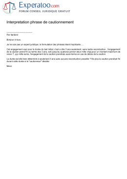 Interpretation phrase de cautionnement