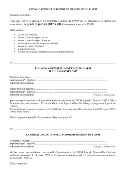 associations le jeudi 19 janvier 2017 à 20h